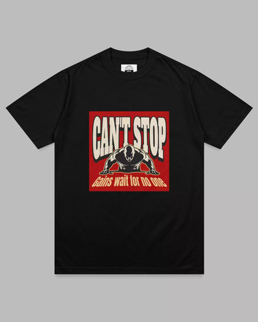 Can't Stop: Black Unisex Gym Tee